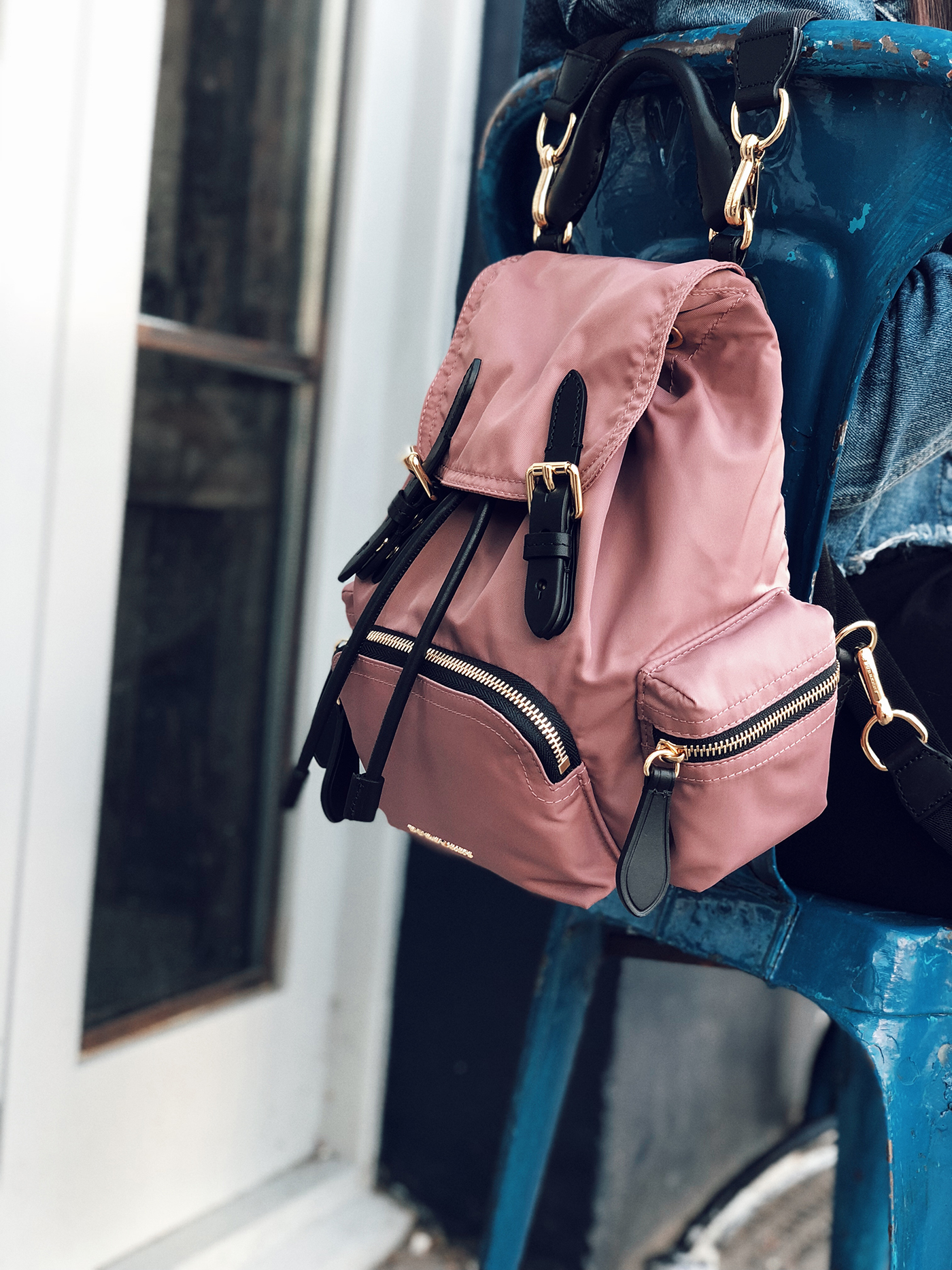 burberry backpack mauve pink
